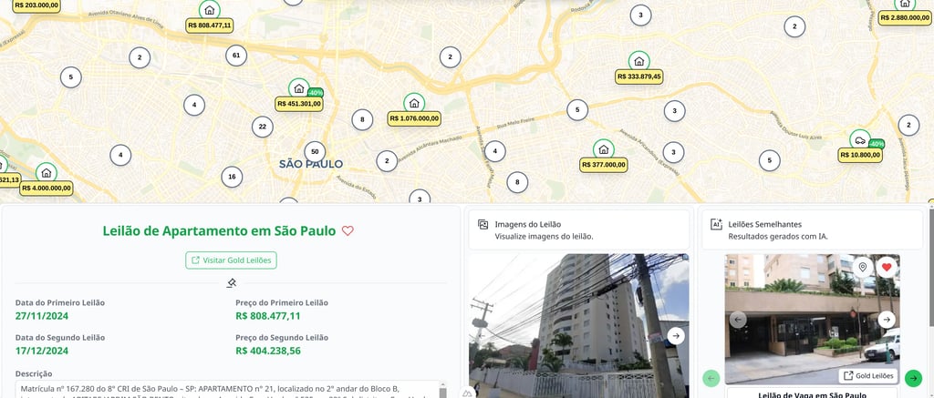 Mapa do Leilão - Plataforma de busca de leilões