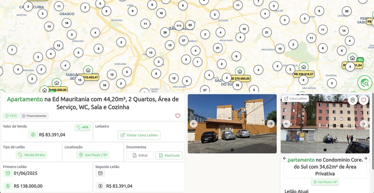 Plataforma de busca de leilões